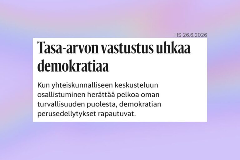 Kuvakaappaus mielipidekirjoituksen alusta.