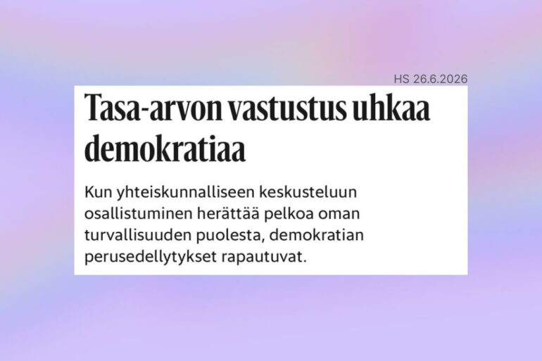 Kuvakaappaus mielipidekirjoituksen alusta.